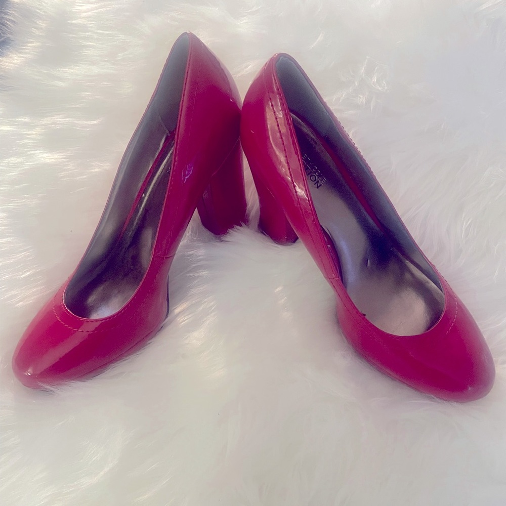 Cherry red wide heel shoes. Gently used-great condition
